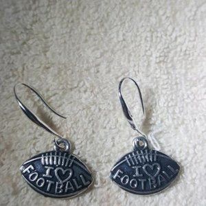 I Love Football Dangle Earrings NEW